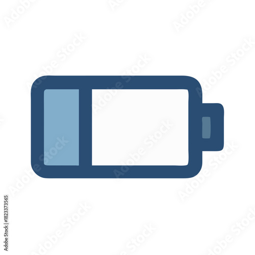 Low battery indicator on black background flat vector illustration