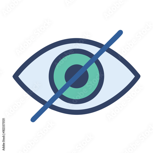 Concealed view: Flat design style icon of obscured eye