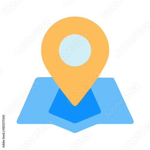 Free Download Flat map with location pointer icon on black background - GFXLoad