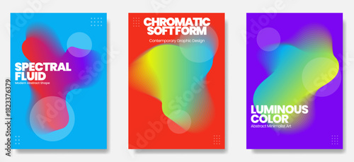 Vibrant Gradient Fluid Shapes Collection – Modern Abstract Minimalist Posters