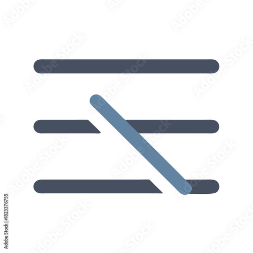 Stripped menu icon design symbolizing blocked content or unavailable