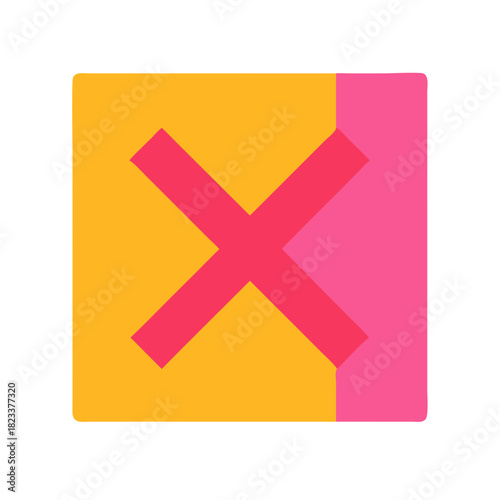 Rejection symbol presented with stylized flat graphic vector
