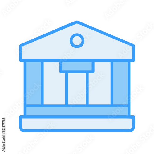 Graphic building icon representing learning, architecture, government, or finance
