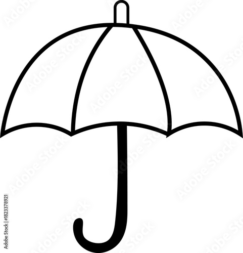 Umbrella Outline Icon Rain Protection, Weather Forecast, and Safety Cover Vector