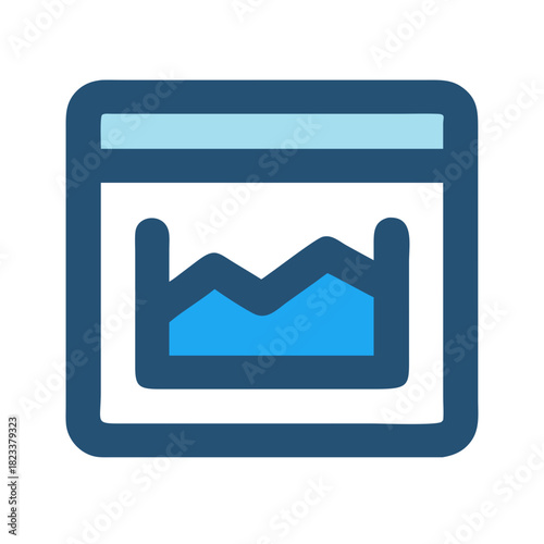 Website analytics dashboard with trending data represented in graph