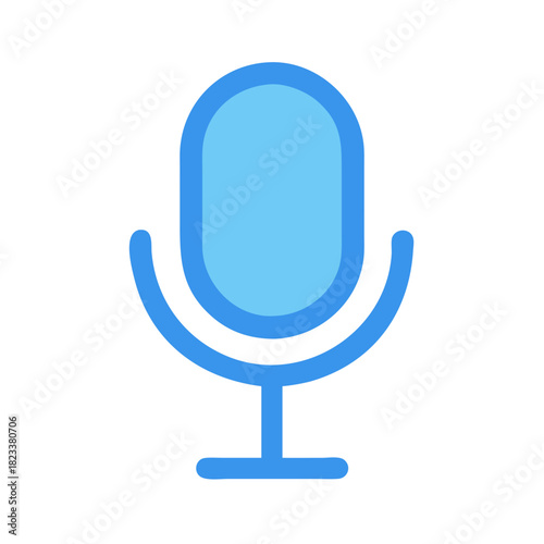 Light blue microphone icon on a plain black background