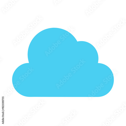 Isolated light blue cloud on a solid black background