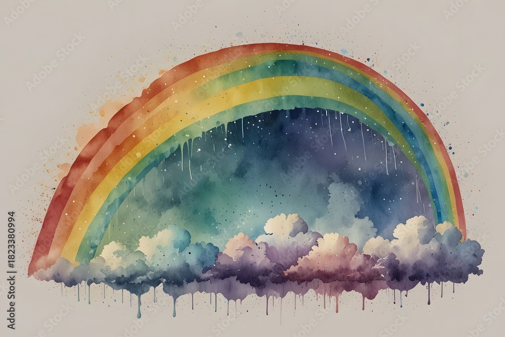 Obraz premium A rainbow after a thunderstorm clearing