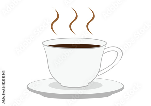 ホットコーヒーの入ったコーヒーカップ