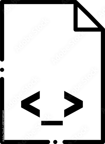 Coding Document File Icon Programming Language, Web Development, and Source Code Vector