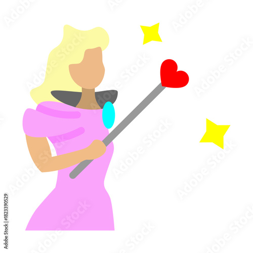 Female Magician Vector Flat Icon Design