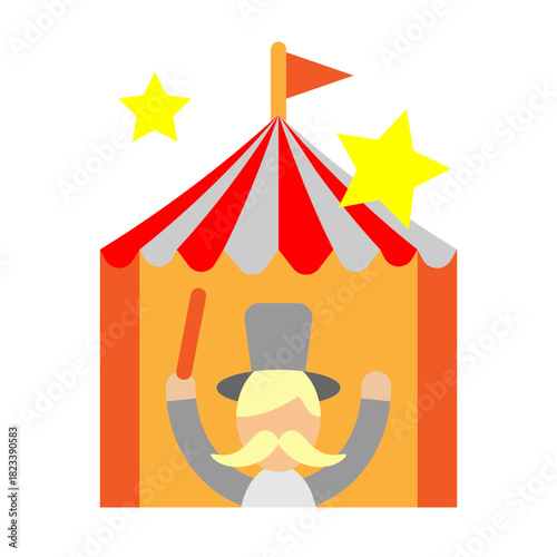Circus Magician Vector Flat Icon Design