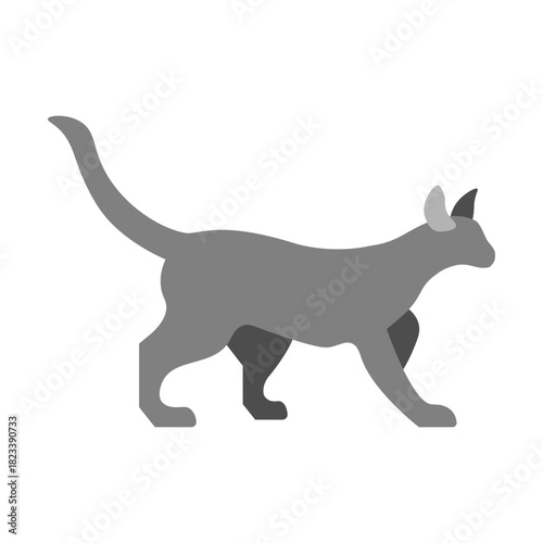 Black Cat Vector Flat Icon Design
