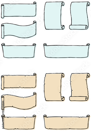 巻物のテキストフレームセット