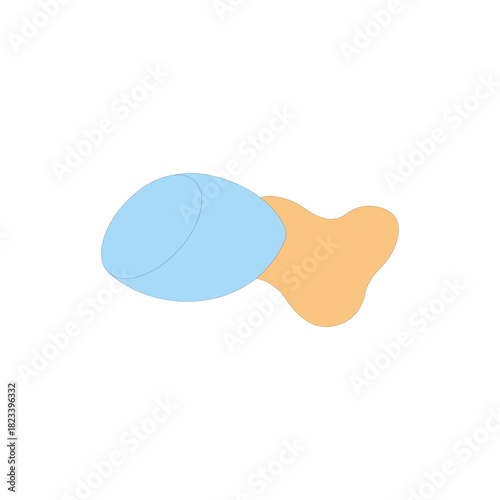 Makeup sponge beauty blender with liquid foundation vector illustration on white background