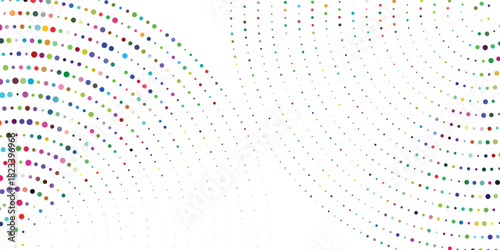 Colored dotted sound wave signal. Concentric ripple semi circles. Vector background. vector art