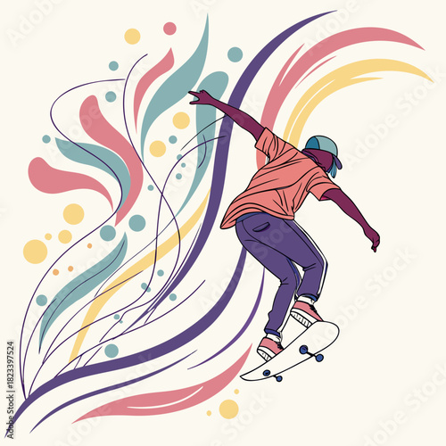 vector illustration of a skateboarder