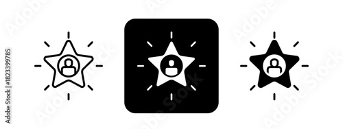 Outstanding  Solid color and black line drawing vector illustration set