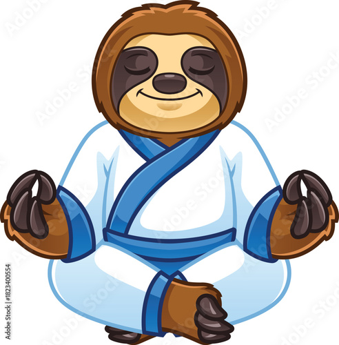 sloth cartoon character mediating