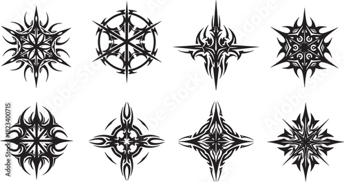 Intricate Tribal Art Tattoo Designs A Collection of Unique Star and Geometric Patterns