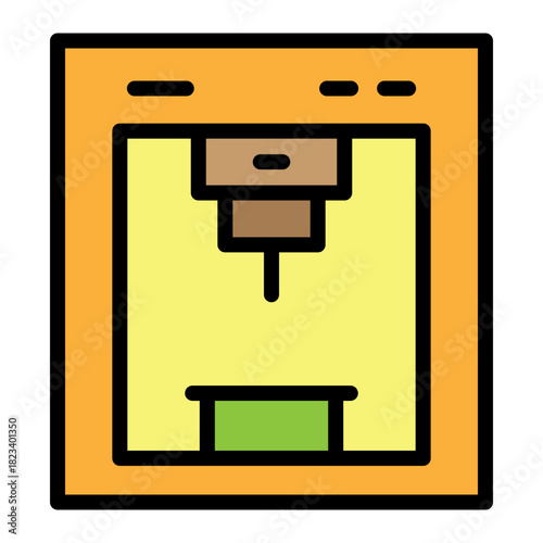 3D Printer Filled Icon Design