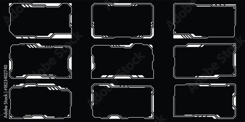 Sci-fi futuristic hud dashboard display virtual reality technology screen. User Interface set. Statistics, Data information infographic. Vector graphics