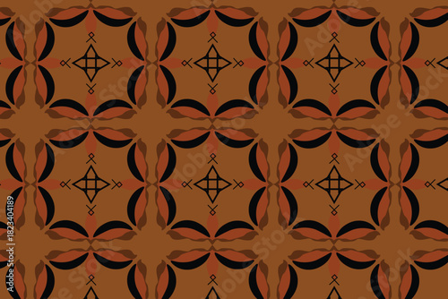 Deep Rich Brown and orange geometric motif, used best for cozy throws or masculine accessories.