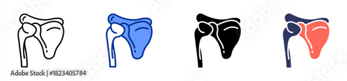 Shoulder Joint icon sheet multiple style collection