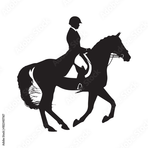 horse rider silhouette isolated