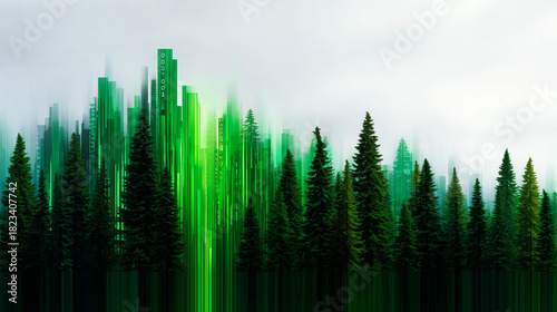 Digital Forest Silhouette M...