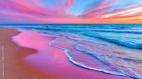 Calm Evening Beach with War...