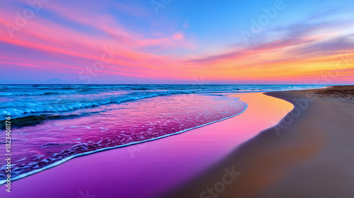 Calm Evening Beach with War...