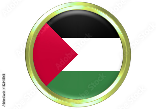 Glossy 3D Round Flag of Palestine Icon with Golden Frame Free Download Glossy 3D Round Flag of Palestine Icon with Golden Frame - GFXLoad