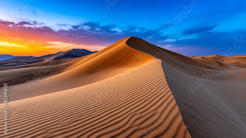 Golden Desert Dunes in Moro...