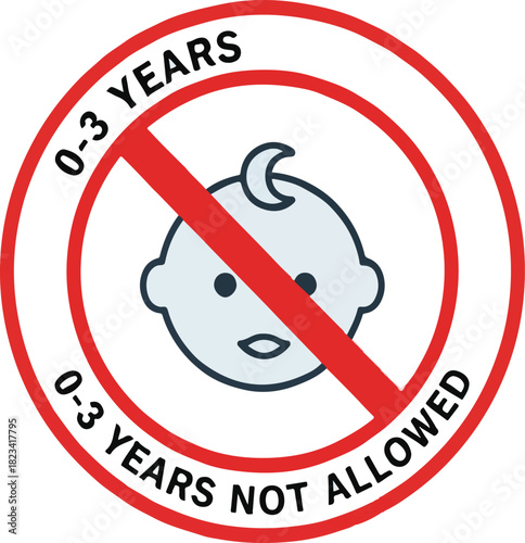 “Age Restriction Warning Icon 0–3 Years”
