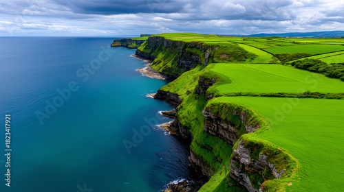 Irish Countryside Cliffs wi...