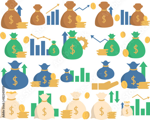 Money Bag Flat Illustration