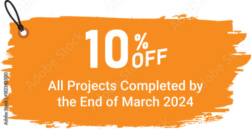 Discount promotion announcement for the special offer, with the words 10% OFF and other information