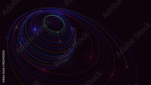 Futuristic global data network elements background