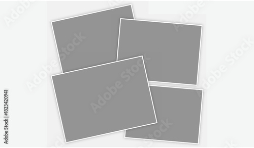 Blank Photo Collage Template with Four Frames