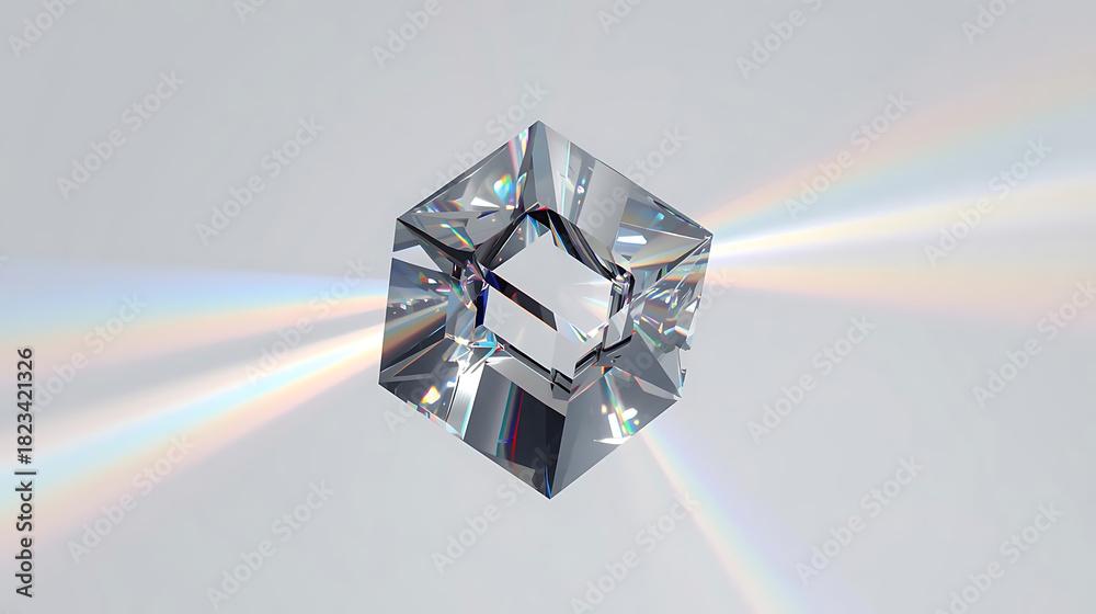Fototapeta premium Prism casting vibrant rainbow light
