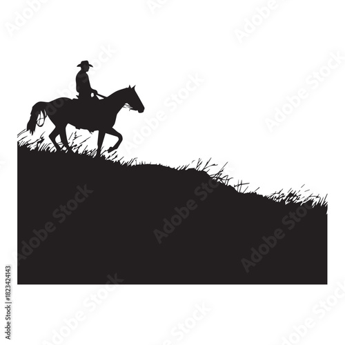 silhouette of horse on white background eps