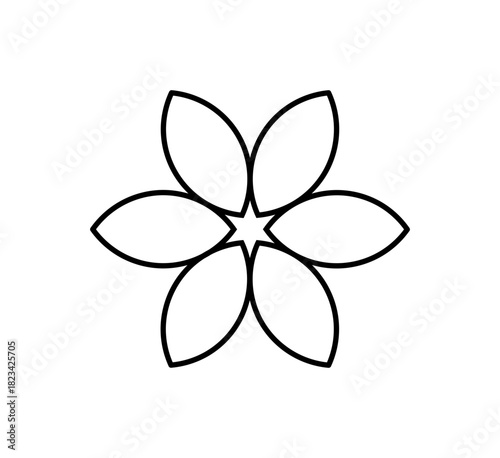 Icon einer schlichten Blume / Blüte mit sechs Blütenblättern
