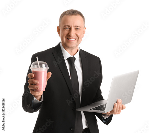 Mature businessman with gla...