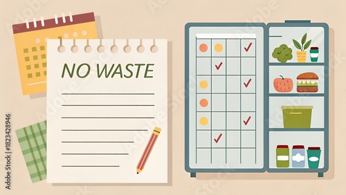 Planning a no waste food list and schedule