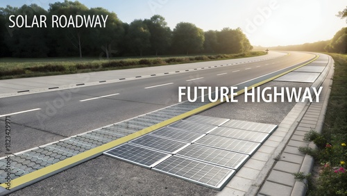 Solar panels integrated into a future highway concept