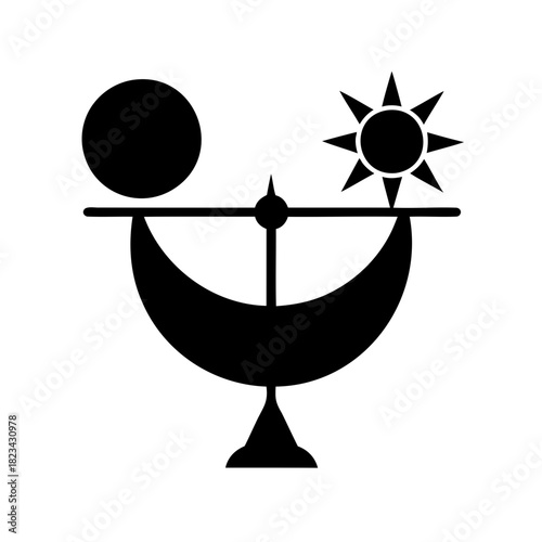Balance between the moon and the sun, representing equilibrium, harmony and dualism