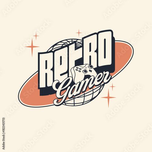 Retro Gamer vitnage game boys t shirt graphic design.eps
