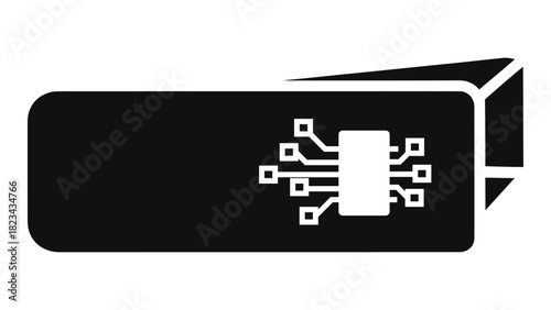 Cyber sale banner with circuit board icon for online electronics retail, digital marketing promotion, and technology dea