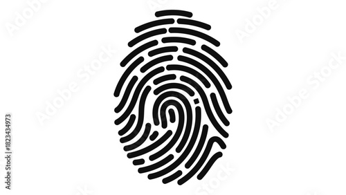 Fingerprint login icon for biometric access and secure identity authentication, digital security system technology.